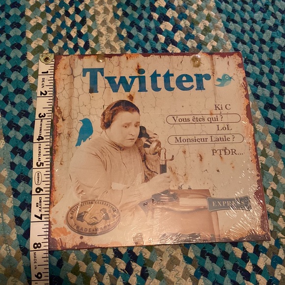New French Twitter Metal Sign - Picture 4 of 5